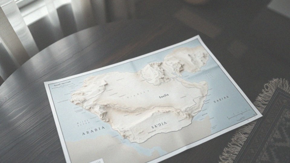 Jakie cechy fizyczne przedstawia mapa Arabii Saudyjskiej?